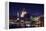 Europe, Hungary, Budapest. Parliament Building on Danube River at Night-Jaynes Gallery-Framed Premier Image Canvas