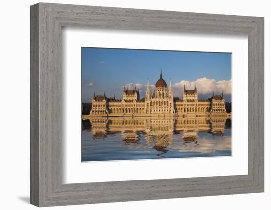Europe, Hungary, Budapest. Parliament Building on Danube River-Jaynes Gallery-Framed Photographic Print