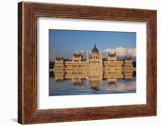 Europe, Hungary, Budapest. Parliament Building on Danube River-Jaynes Gallery-Framed Photographic Print