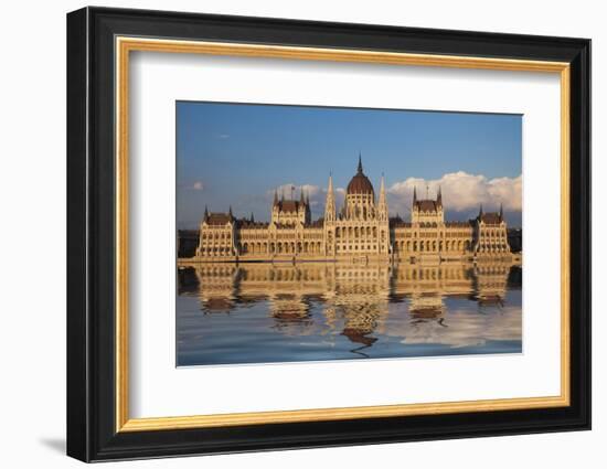 Europe, Hungary, Budapest. Parliament Building on Danube River-Jaynes Gallery-Framed Photographic Print