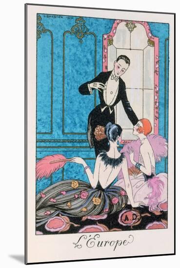 Europe', Illustration for a Calendar for 1921, 1920-Georges Barbier-Mounted Giclee Print