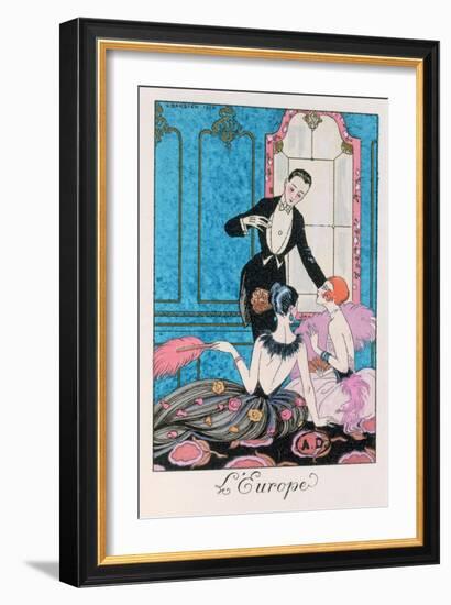 Europe', Illustration for a Calendar for 1921, 1920-Georges Barbier-Framed Giclee Print