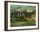 Europe, Italy. A pastoral Tuscany villa in Val d'Orcia-Dennis Flaherty-Framed Photographic Print