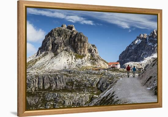 Europe, Italy, Alps, Dolomites, Sexten Dolomites, South Tyrol, Rifugio Antonio Locatelli-Mikolaj Gospodarek-Framed Premier Image Canvas