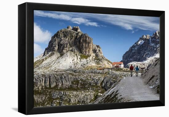 Europe, Italy, Alps, Dolomites, Sexten Dolomites, South Tyrol, Rifugio Antonio Locatelli-Mikolaj Gospodarek-Framed Premier Image Canvas