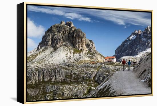 Europe, Italy, Alps, Dolomites, Sexten Dolomites, South Tyrol, Rifugio Antonio Locatelli-Mikolaj Gospodarek-Framed Premier Image Canvas