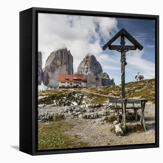 Europe, Italy, Alps, Dolomites, Sexten Dolomites, South Tyrol, Rifugio Antonio Locatelli-Mikolaj Gospodarek-Framed Stretched Canvas