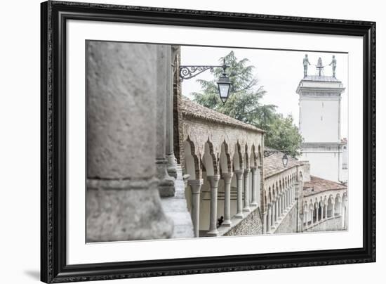 europe, Italy, Friuli-Venezia-Giulia. The arcades of the Piazzale del Castello in Udine.-Catherina Unger-Framed Photographic Print