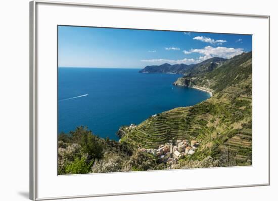 Europe, Italy, Liguria. View over Manarola, Cinque Terre.-Catherina Unger-Framed Photographic Print