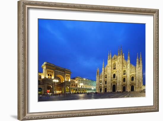 Europe, Italy, Lombardy, Milan, Piazza Del Duomo-Christian Kober-Framed Photographic Print