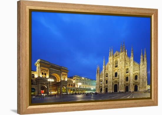 Europe, Italy, Lombardy, Milan, Piazza Del Duomo-Christian Kober-Framed Premier Image Canvas