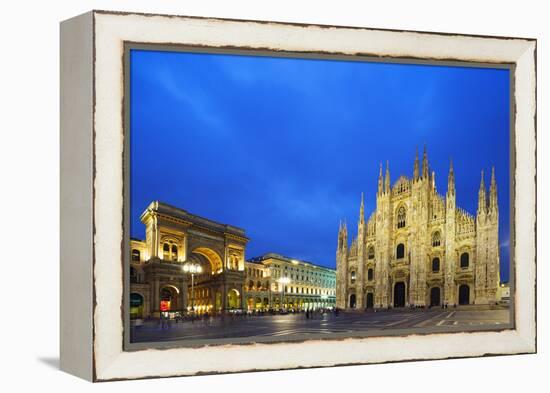 Europe, Italy, Lombardy, Milan, Piazza Del Duomo-Christian Kober-Framed Premier Image Canvas