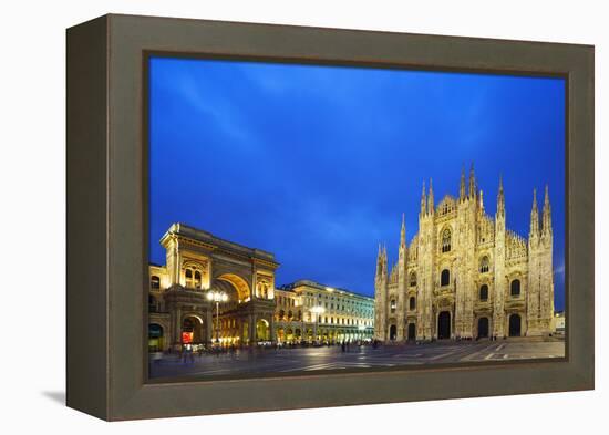 Europe, Italy, Lombardy, Milan, Piazza Del Duomo-Christian Kober-Framed Premier Image Canvas