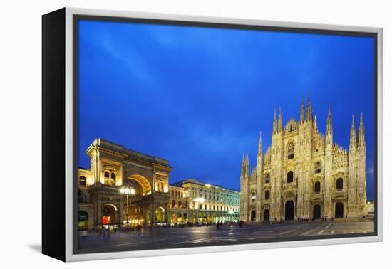 Europe, Italy, Lombardy, Milan, Piazza Del Duomo-Christian Kober-Framed Premier Image Canvas