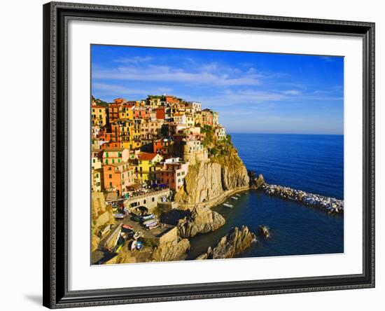 Europe, Italy, Manarola. Hillside Town Overlooking Ocean-Jaynes Gallery-Framed Photographic Print