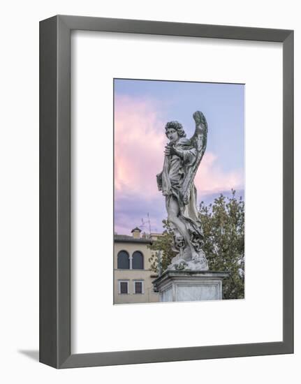 Europe, Italy, Rome, Angel Statue on Ponte Sant'Angelo at Sunset-Rob Tilley-Framed Photographic Print