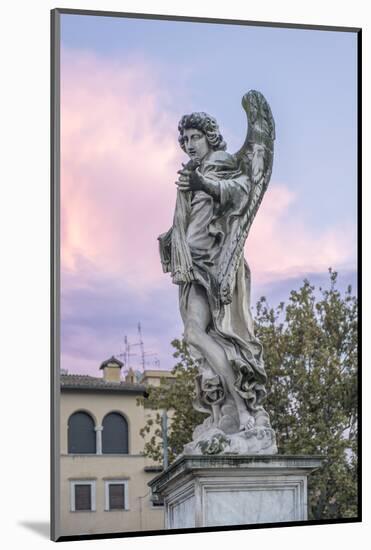 Europe, Italy, Rome, Angel Statue on Ponte Sant'Angelo at Sunset-Rob Tilley-Mounted Photographic Print