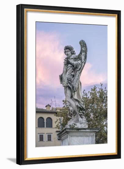 Europe, Italy, Rome, Angel Statue on Ponte Sant'Angelo at Sunset-Rob Tilley-Framed Photographic Print