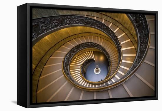 Europe, Italy, Rome. Bramante Stairwell at the Vatican Museum.-Jaynes Gallery-Framed Premier Image Canvas