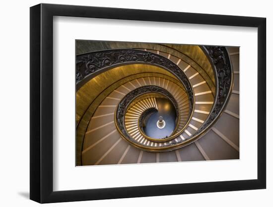 Europe, Italy, Rome. Bramante Stairwell at the Vatican Museum.-Jaynes Gallery-Framed Photographic Print