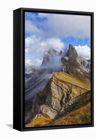 Europe, Italy, the Dolomites, South Tyrol, Seceda, Geisler Group-Gerhard Wild-Framed Premier Image Canvas