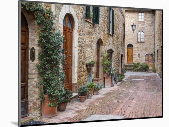 Europe, Italy, Tuscany, Pienza. Street Along the Town of Pienza-Julie Eggers-Mounted Photographic Print