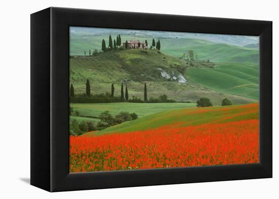 Europe, Italy, Tuscany. The Belvedere villa landmark and farmland.-Jaynes Gallery-Framed Premier Image Canvas
