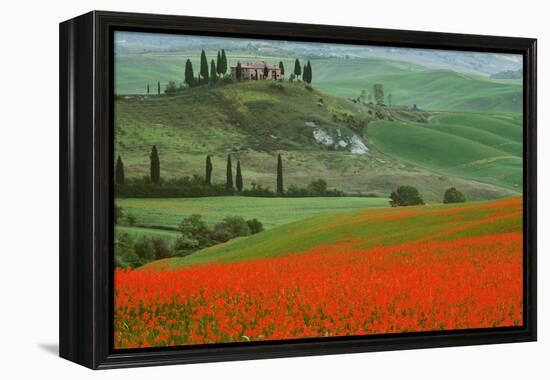 Europe, Italy, Tuscany. The Belvedere villa landmark and farmland.-Jaynes Gallery-Framed Premier Image Canvas