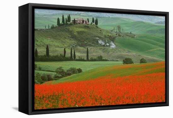 Europe, Italy, Tuscany. The Belvedere villa landmark and farmland.-Jaynes Gallery-Framed Premier Image Canvas