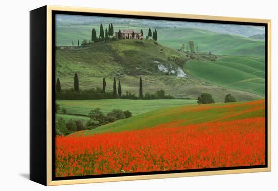 Europe, Italy, Tuscany. The Belvedere villa landmark and farmland.-Jaynes Gallery-Framed Premier Image Canvas