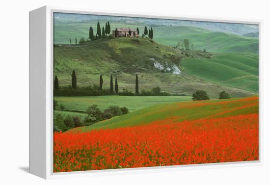 Europe, Italy, Tuscany. The Belvedere villa landmark and farmland.-Jaynes Gallery-Framed Premier Image Canvas