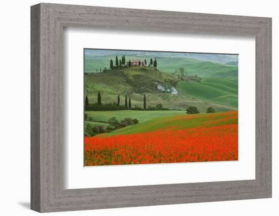 Europe, Italy, Tuscany. The Belvedere villa landmark and farmland.-Jaynes Gallery-Framed Photographic Print