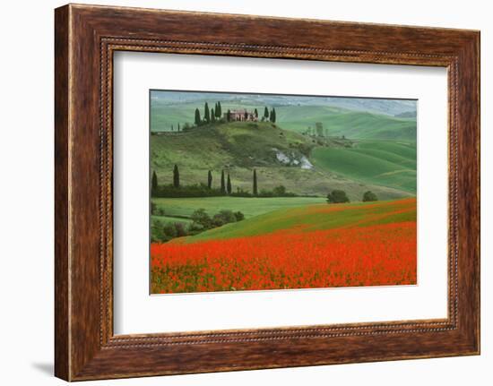 Europe, Italy, Tuscany. The Belvedere villa landmark and farmland.-Jaynes Gallery-Framed Photographic Print