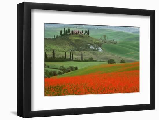 Europe, Italy, Tuscany. The Belvedere villa landmark and farmland.-Jaynes Gallery-Framed Photographic Print