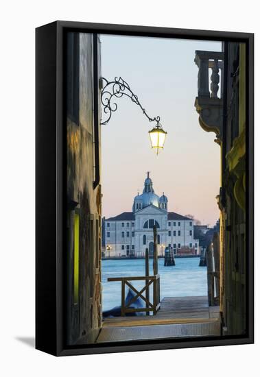 Europe, Italy, Veneto, Venice, San Giorgio Maggiore Church across Basino Di San-Christian Kober-Framed Premier Image Canvas