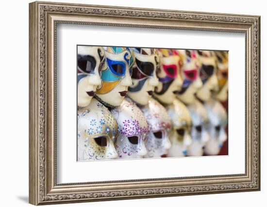 Europe, Italy, Veneto, Venice, Souvenir Venetian Carnival Masks-Christian Kober-Framed Photographic Print