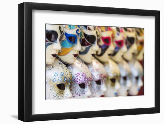 Europe, Italy, Veneto, Venice, Souvenir Venetian Carnival Masks-Christian Kober-Framed Photographic Print