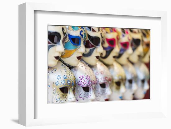 Europe, Italy, Veneto, Venice, Souvenir Venetian Carnival Masks-Christian Kober-Framed Photographic Print