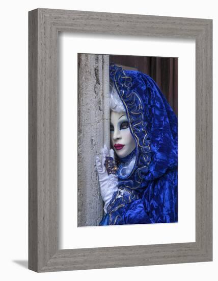 Europe, Italy, Venice. Close-Up of Woman in Carnival Costume-Jaynes Gallery-Framed Photographic Print
