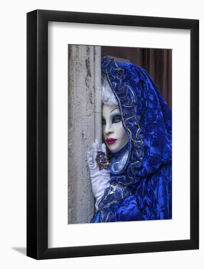 Europe, Italy, Venice. Close-Up of Woman in Carnival Costume-Jaynes Gallery-Framed Photographic Print