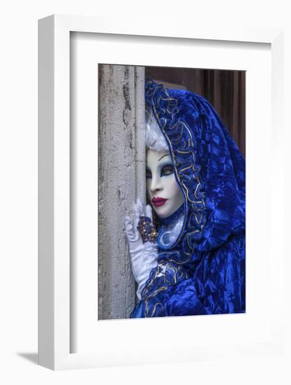 Europe, Italy, Venice. Close-Up of Woman in Carnival Costume-Jaynes Gallery-Framed Photographic Print