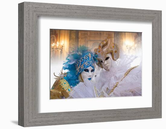 Europe, Italy, Venice. Composite of Couple in Carnival Costumes-Jaynes Gallery-Framed Photographic Print