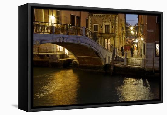 Europe, Italy, Venice, Night Canal-John Ford-Framed Premier Image Canvas