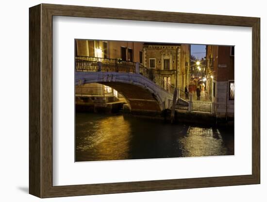 Europe, Italy, Venice, Night Canal-John Ford-Framed Photographic Print