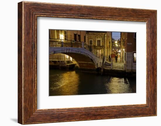 Europe, Italy, Venice, Night Canal-John Ford-Framed Photographic Print