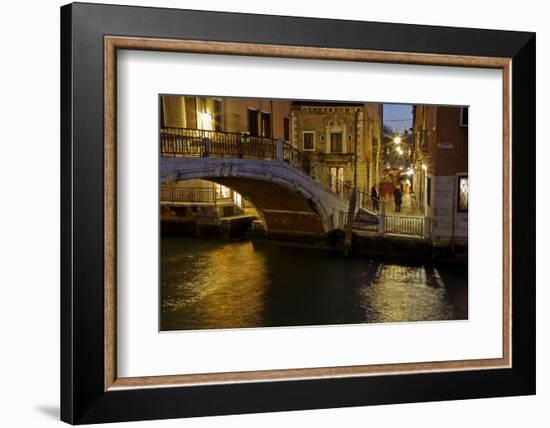 Europe, Italy, Venice, Night Canal-John Ford-Framed Photographic Print