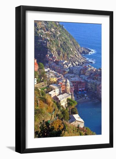 Europe, Italy, Vernazza. Cinque Terre Town of Vernazza, Italy-Kymri Wilt-Framed Photographic Print