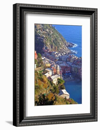 Europe, Italy, Vernazza. Cinque Terre Town of Vernazza, Italy-Kymri Wilt-Framed Photographic Print