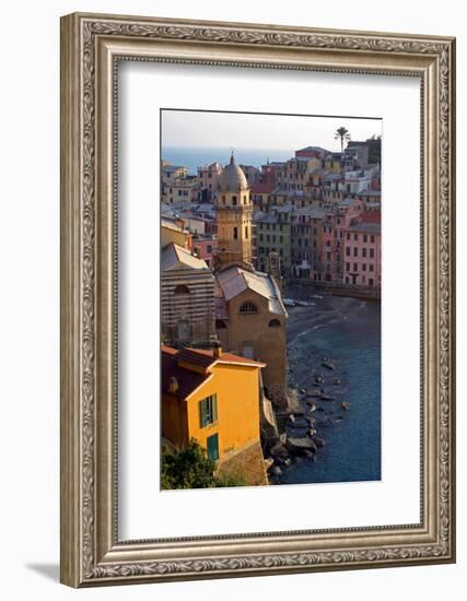 Europe, Italy, Vernazza. Cinque Terre Town of Vernazza, Italy-Kymri Wilt-Framed Photographic Print