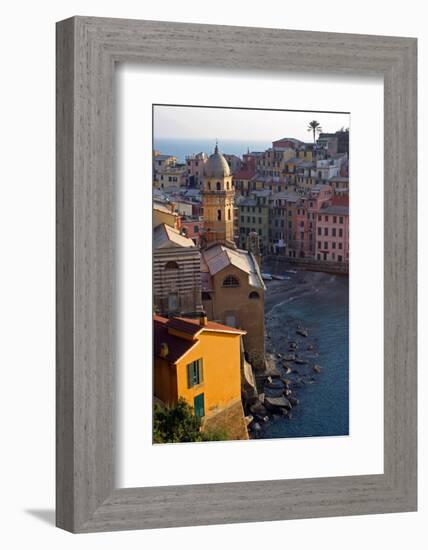 Europe, Italy, Vernazza. Cinque Terre Town of Vernazza, Italy-Kymri Wilt-Framed Photographic Print